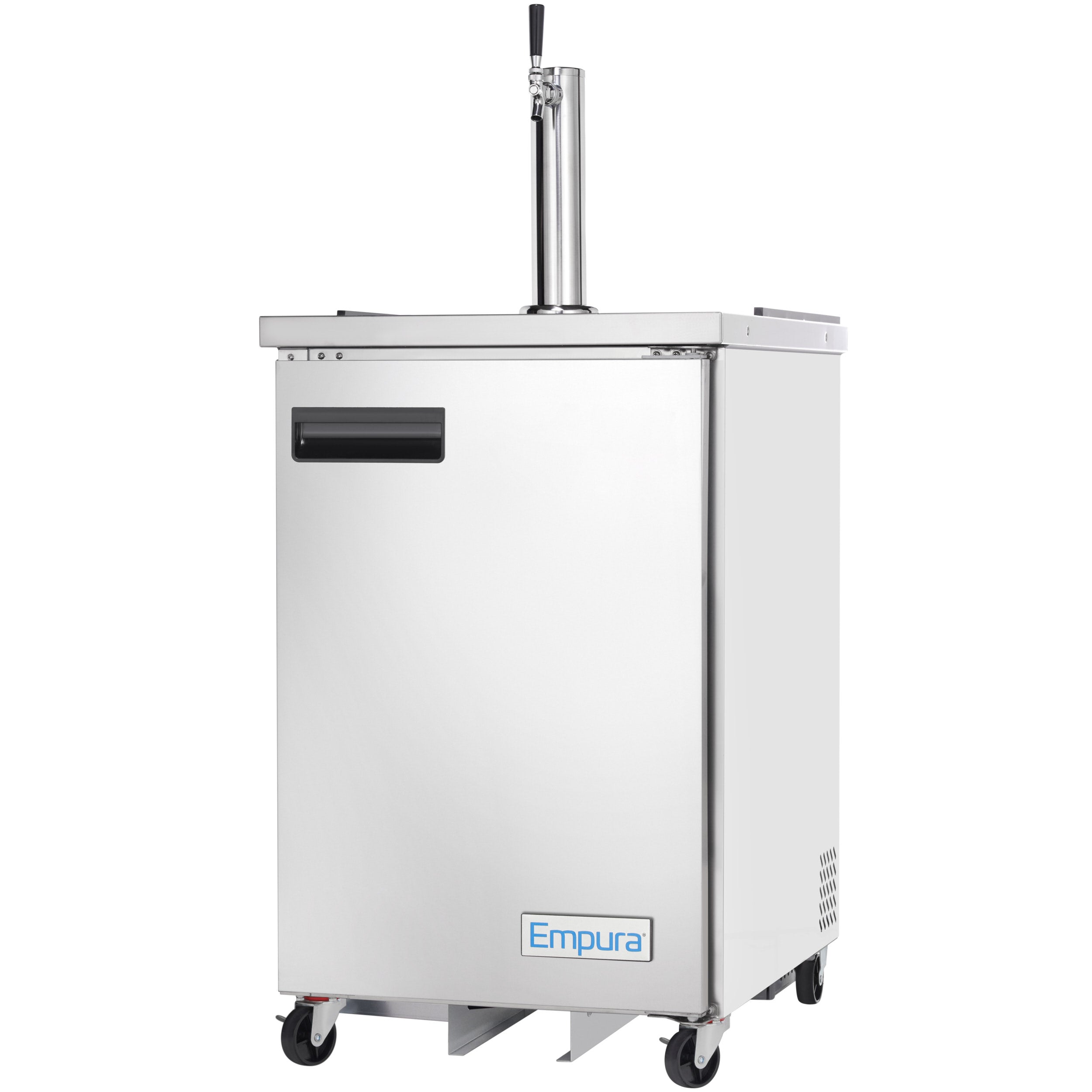 24" Single Tap Commercial Kegerator Beer Dispenser - Stainless Steel, Holds (1) 1/2 Keg