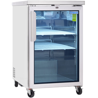 24" x 30" Swing Glass Door Stainless Steel Commercial Back Bar Refrigerator