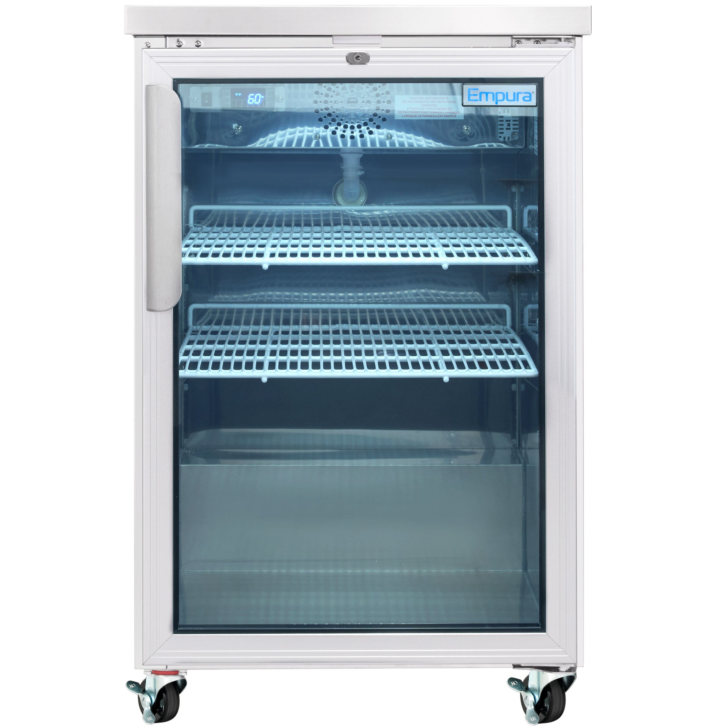 24" x 30" Swing Glass Door Stainless Steel Commercial Back Bar Refrigerator