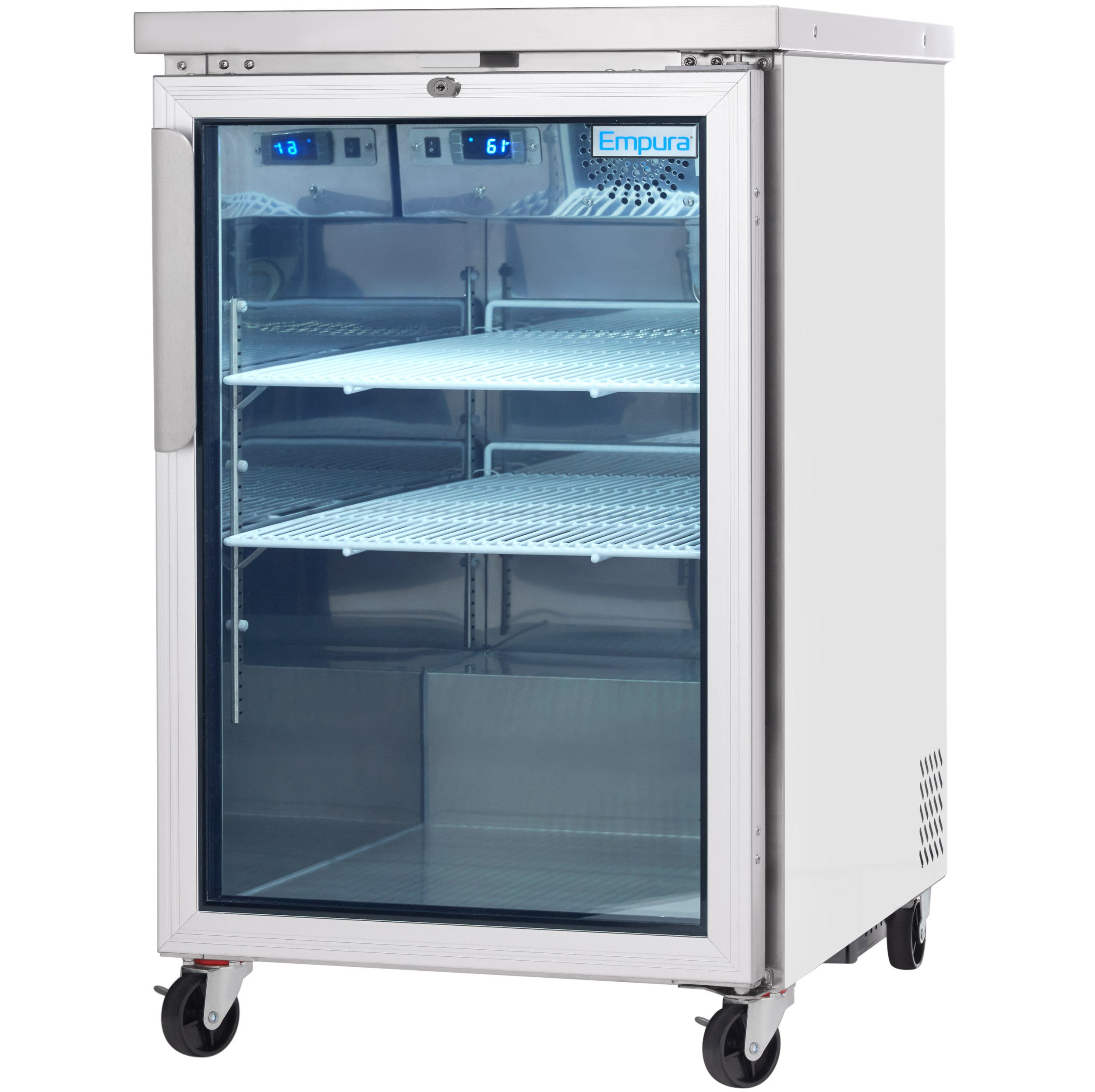 24" x 30" Swing Glass Door Stainless Steel Commercial Back Bar Refrigerator