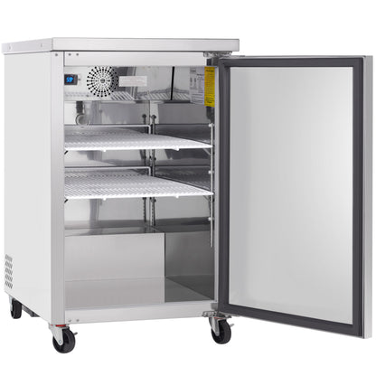 24" x 32" Swing Solid Door Stainless Steel Commercial Back Bar Refrigerator