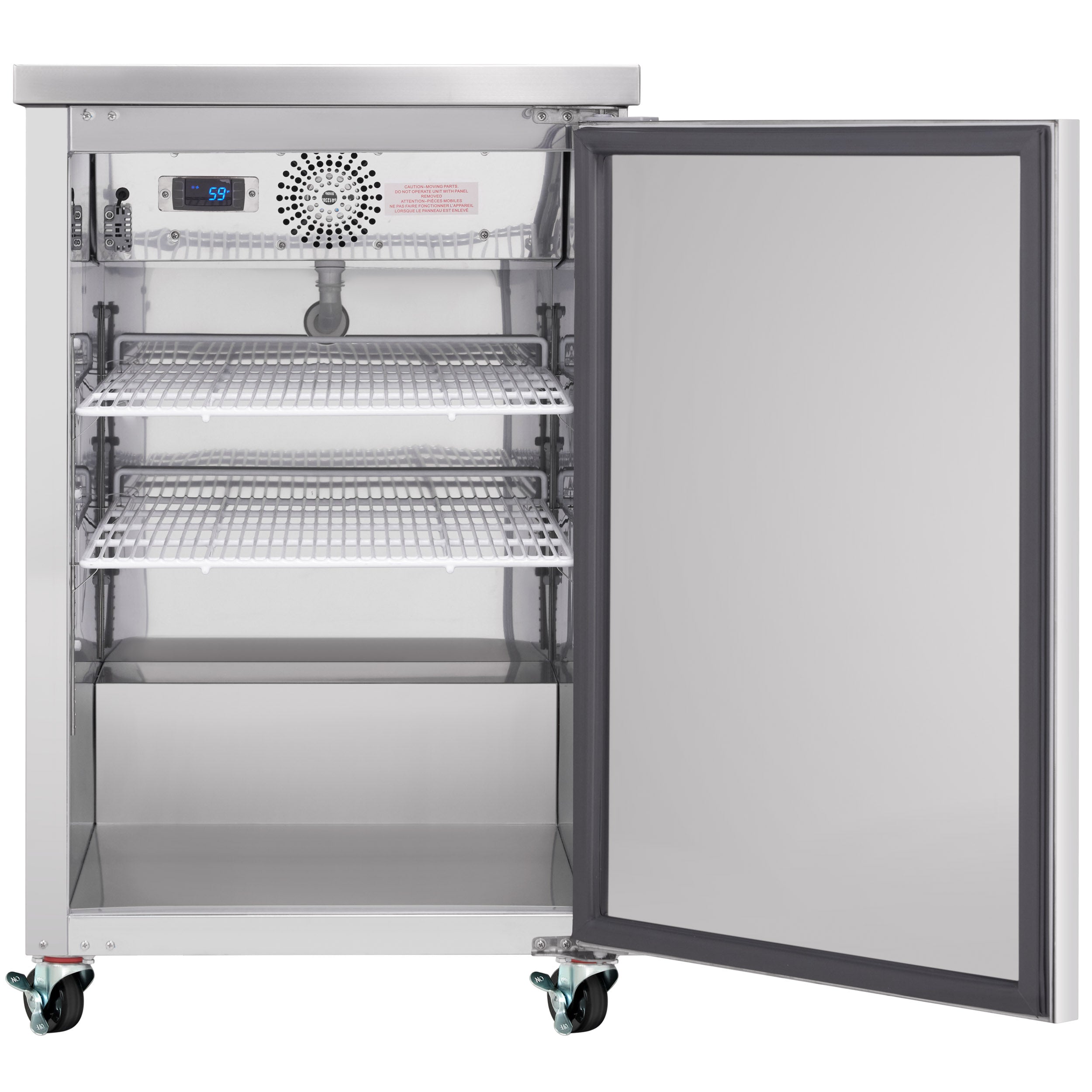 24" x 32" Swing Solid Door Stainless Steel Commercial Back Bar Refrigerator