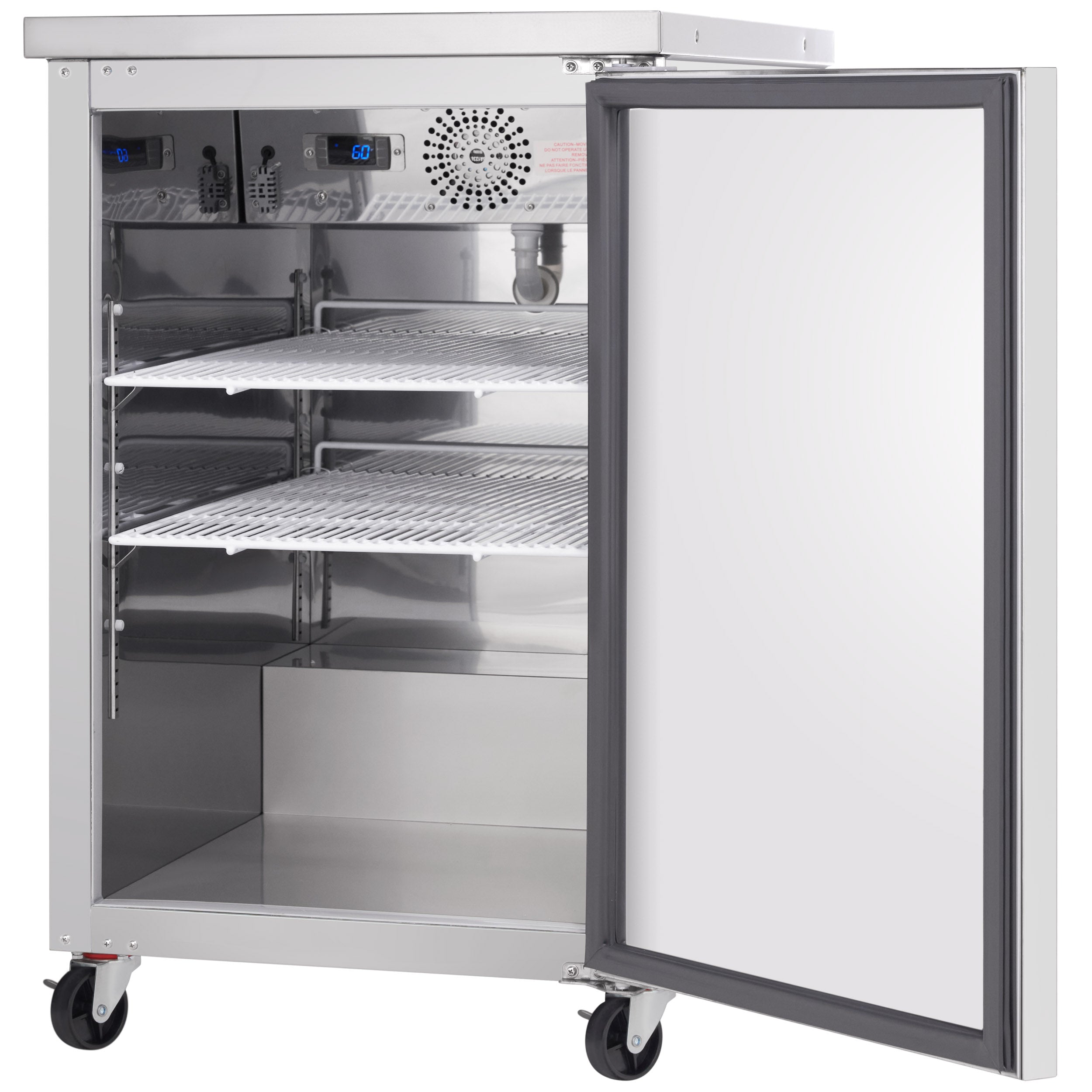 24" x 32" Swing Solid Door Stainless Steel Commercial Back Bar Refrigerator