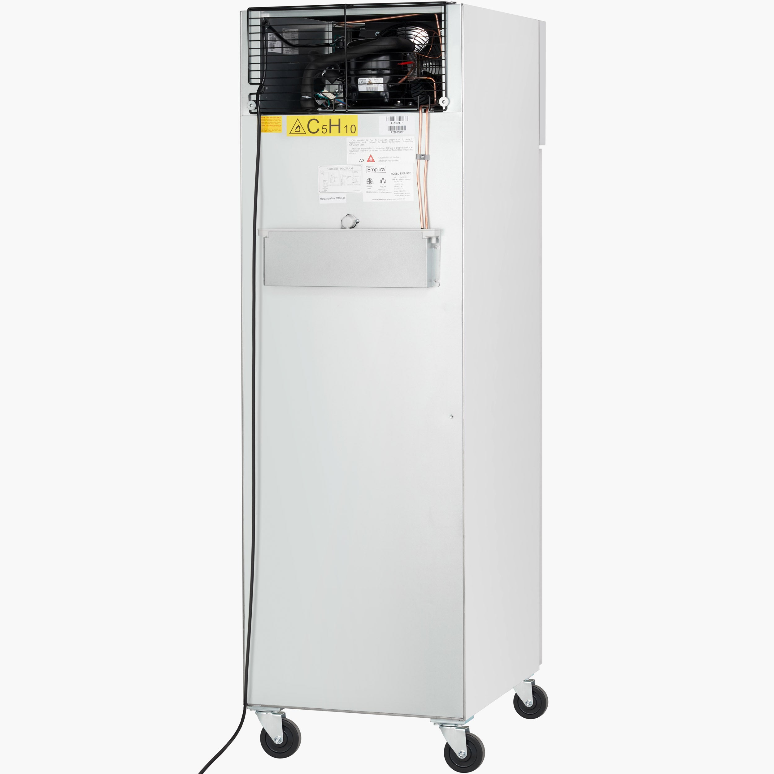 25" Commercial Stainless Steel 1 Door Reach-In Freezer