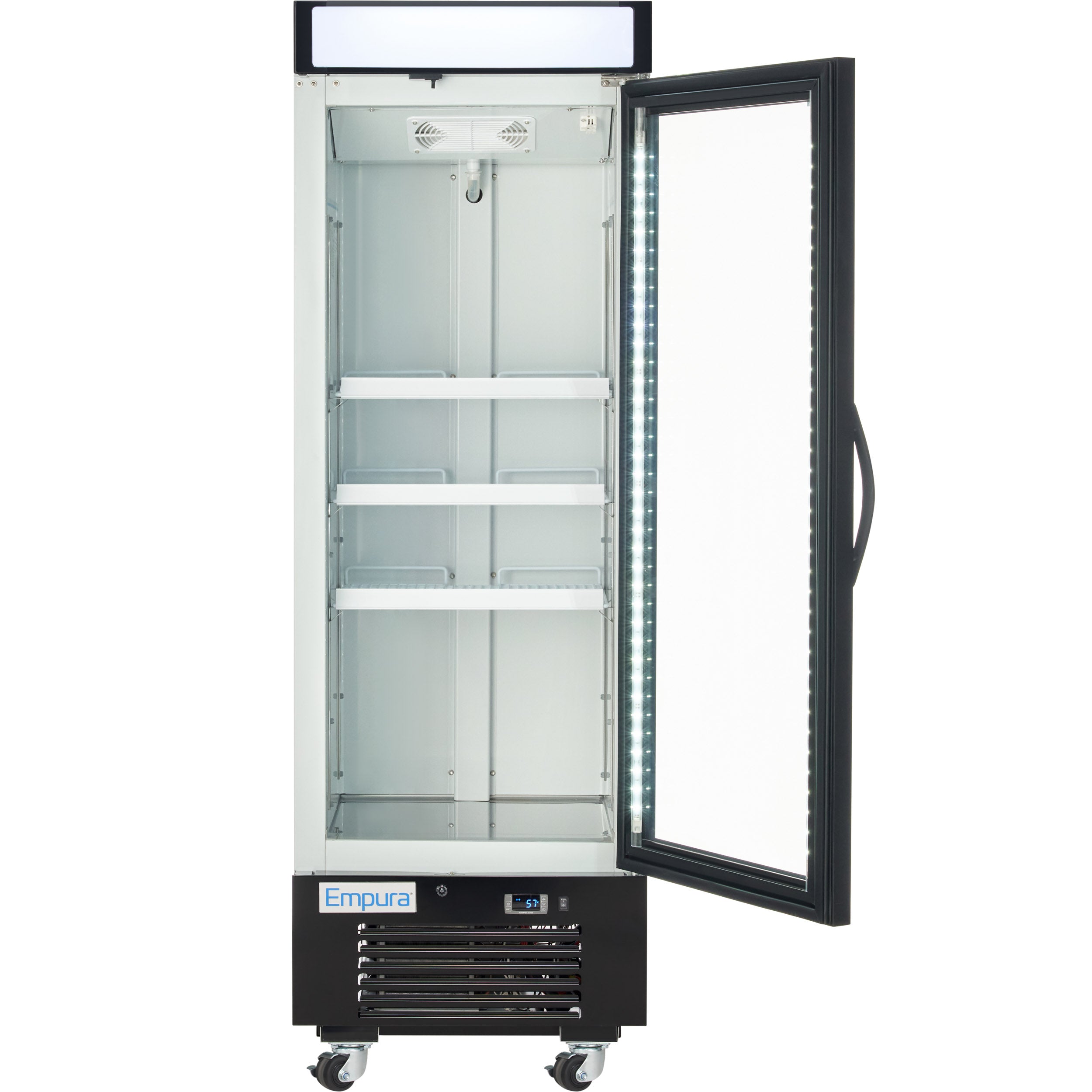 25" White Swing Commercial Glass Door Merchandiser Freezer with ClearKeeper™ Glass