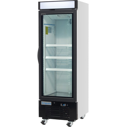 25" White Swing Commercial Glass Door Merchandiser Freezer with ClearKeeper™ Glass