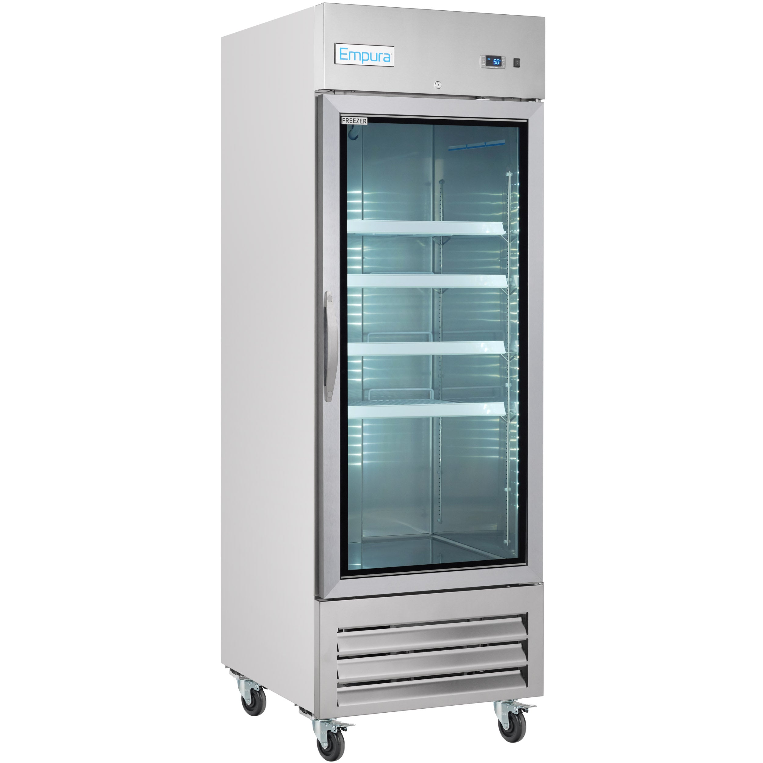 27" Commercial 1 Glass Door Reach-In Freezer