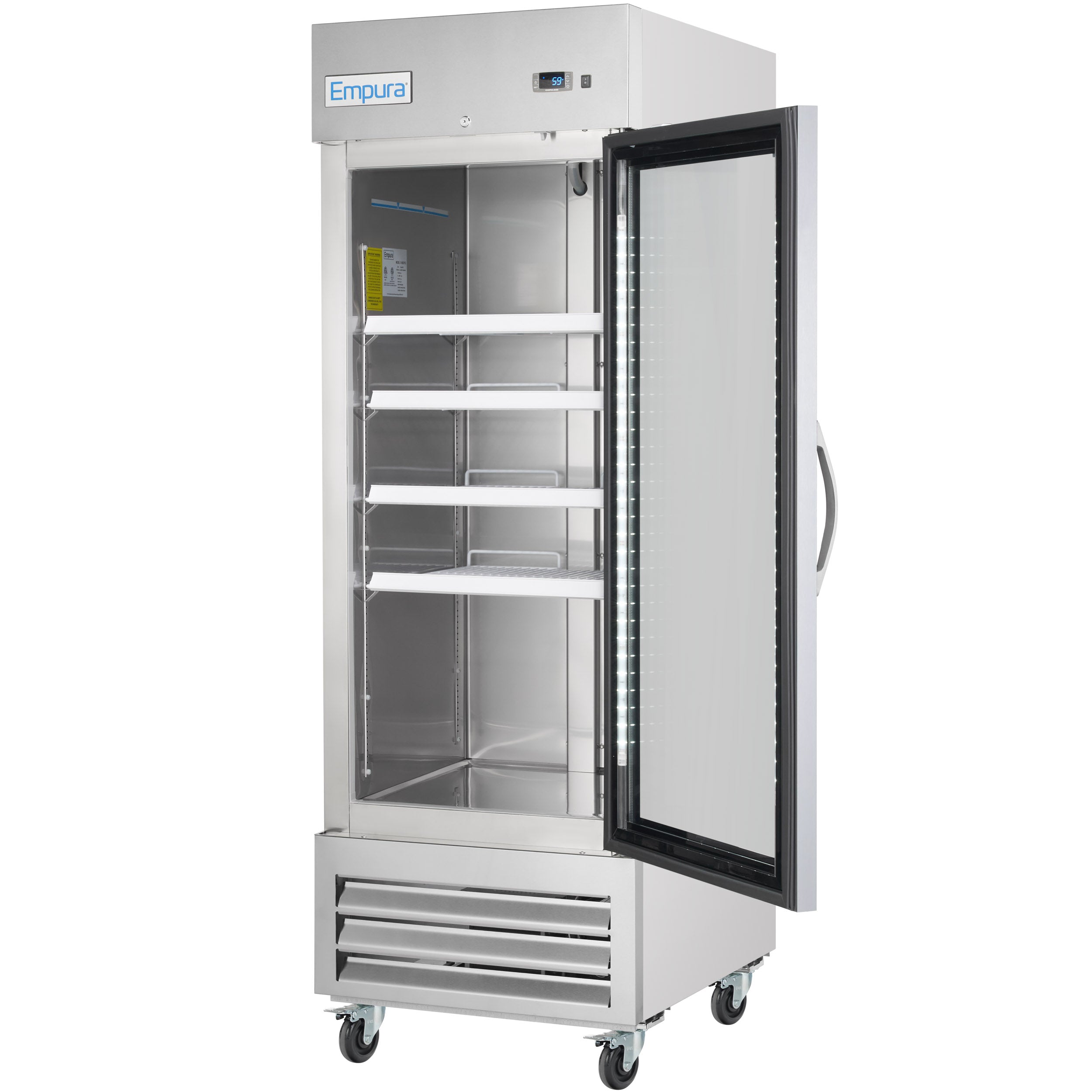 27" Commercial 1 Glass Door Reach-In Freezer