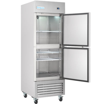 27" Commercial 1 Half Door Stainless Steel Reach-In Freezer