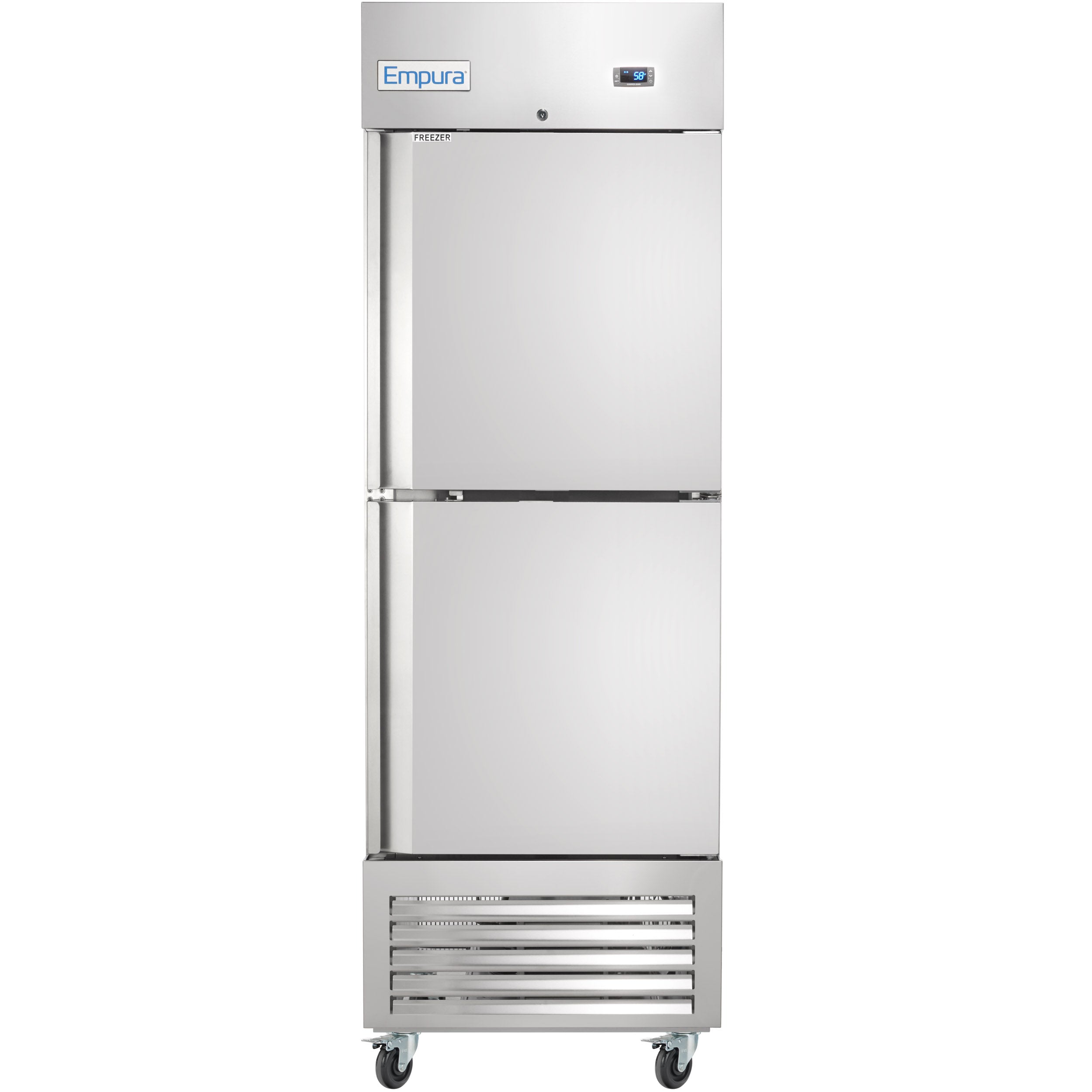 27" Commercial 1 Half Door Stainless Steel Reach-In Freezer