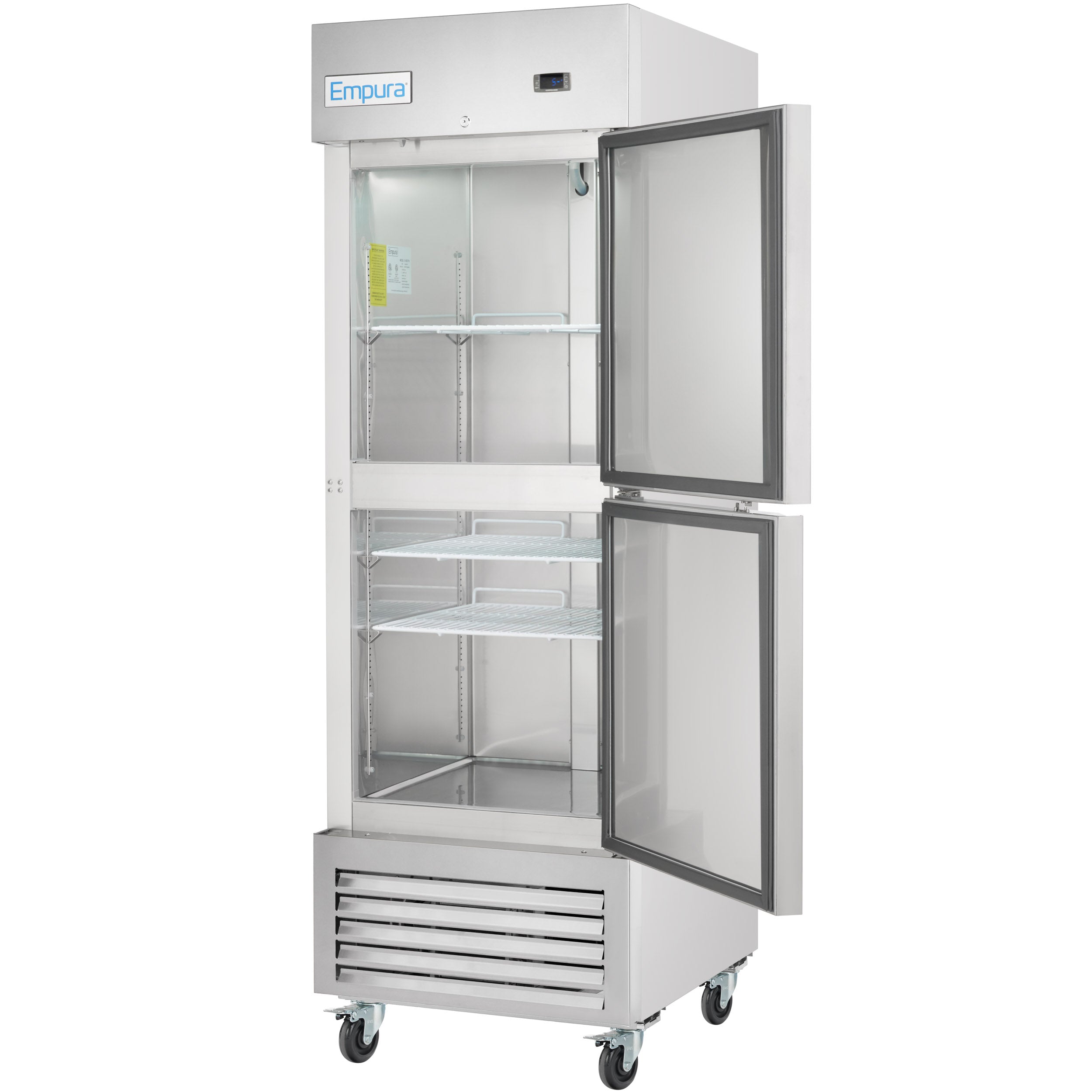 27" Commercial 1 Half Door Stainless Steel Reach-In Freezer