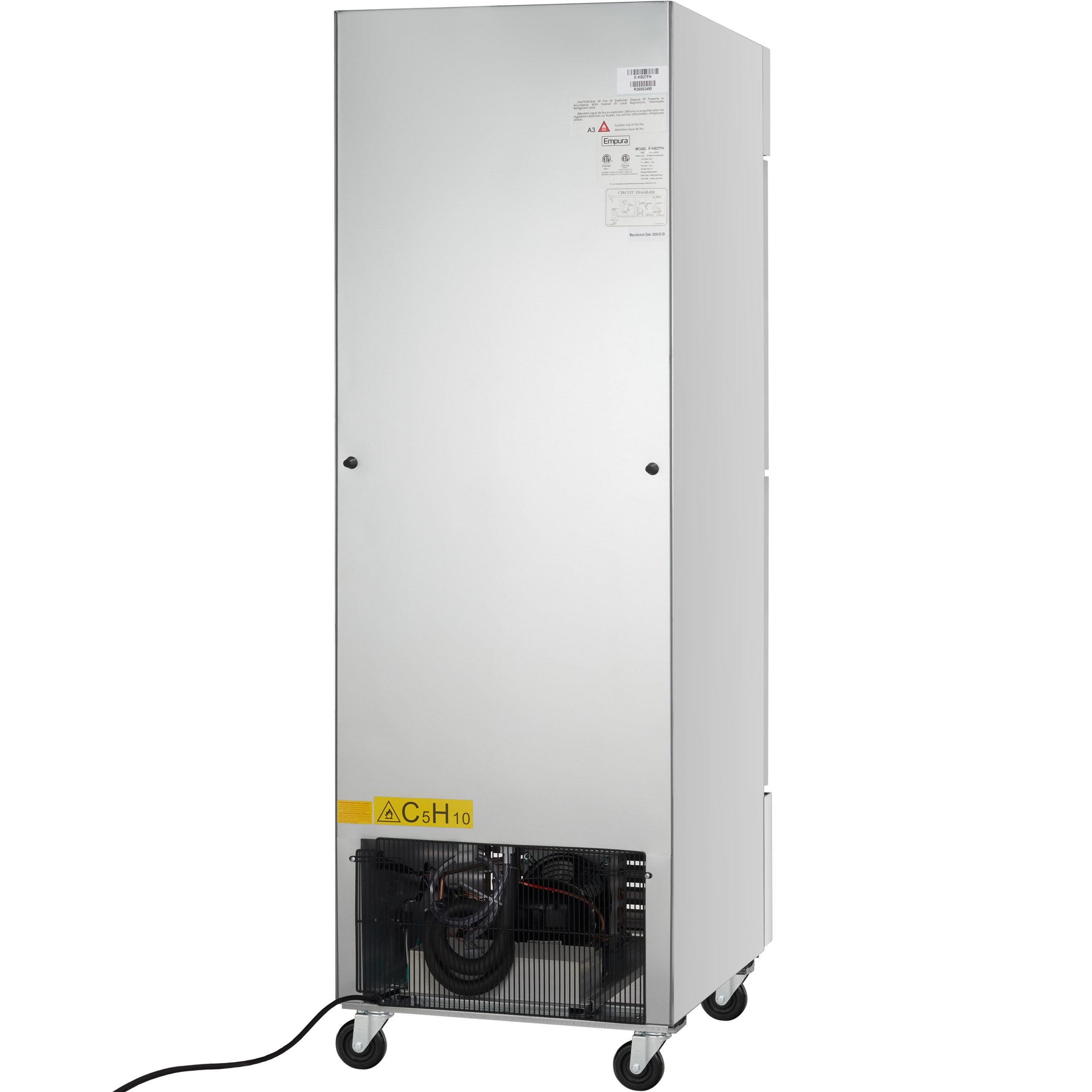 27" Commercial 1 Half Door Stainless Steel Reach-In Freezer