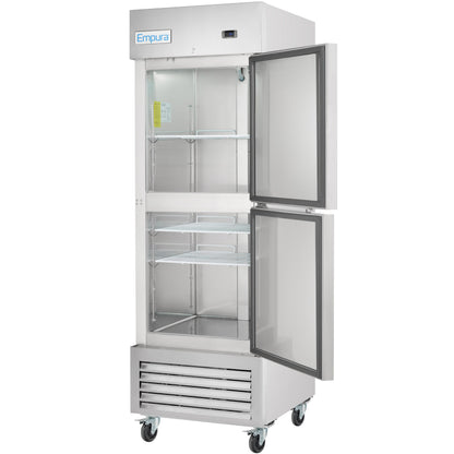 27" Commercial 1 Half Door Stainless Steel Reach-In Refrigerator