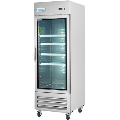 27" One Section Glass Door Reach-In Refrigerator