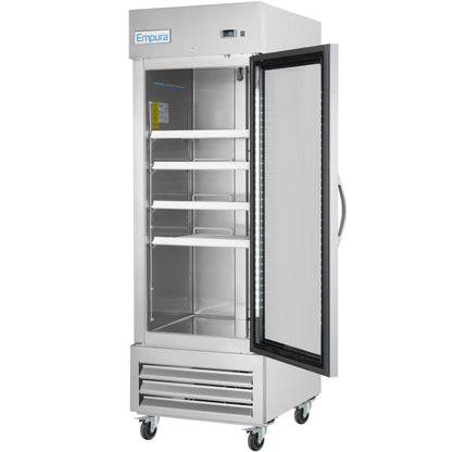 27" One Section Glass Door Reach-In Refrigerator
