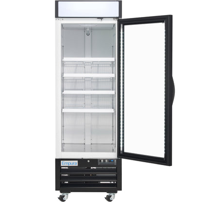 27" White Swing Commercial Glass Door Merchandiser Freezer with ClearKeeper™ Glass