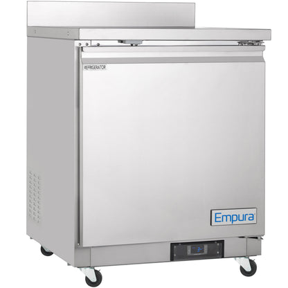28" Single Door Commercial Undercounter Refrigerator with Backsplash