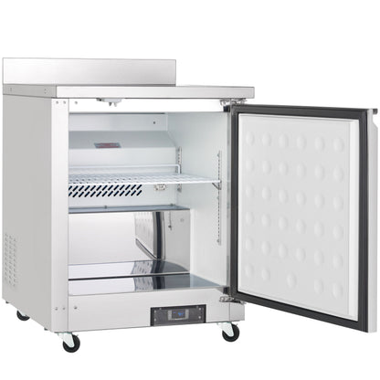 28" Single Door Commercial Undercounter Refrigerator with Backsplash