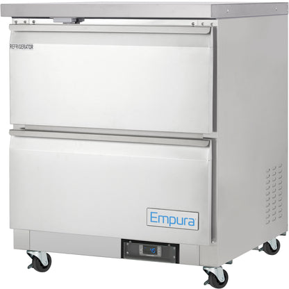 28" Two Drawer Commercial Undercounter Reach-In Refrigerator