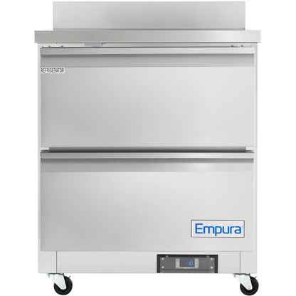 28" Two Drawer Commercial Work Top Undercounter Reach-In Refrigerator