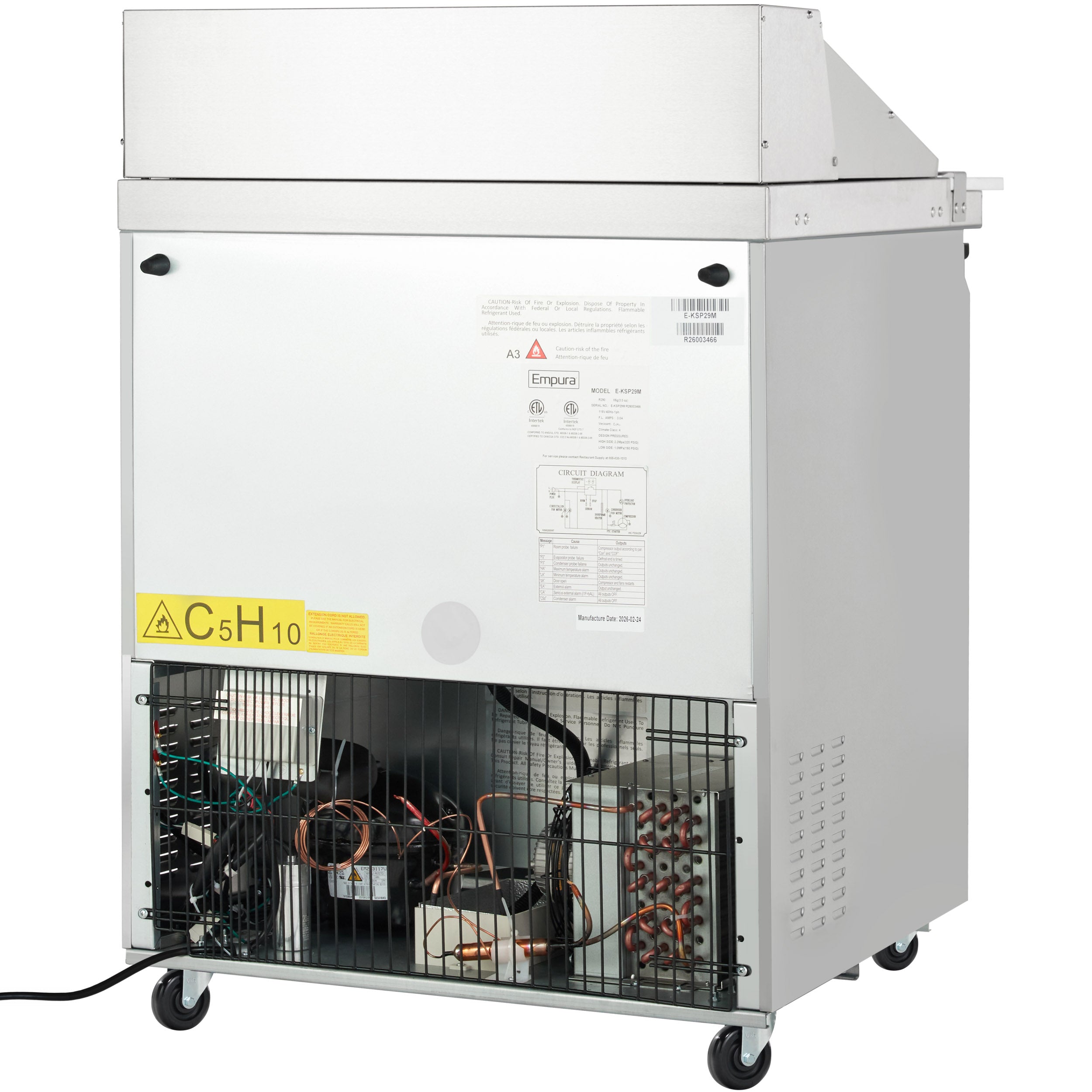 29" 1 Door Commercial Mega Top Refrigerated Sandwich and Salad Prep Table
