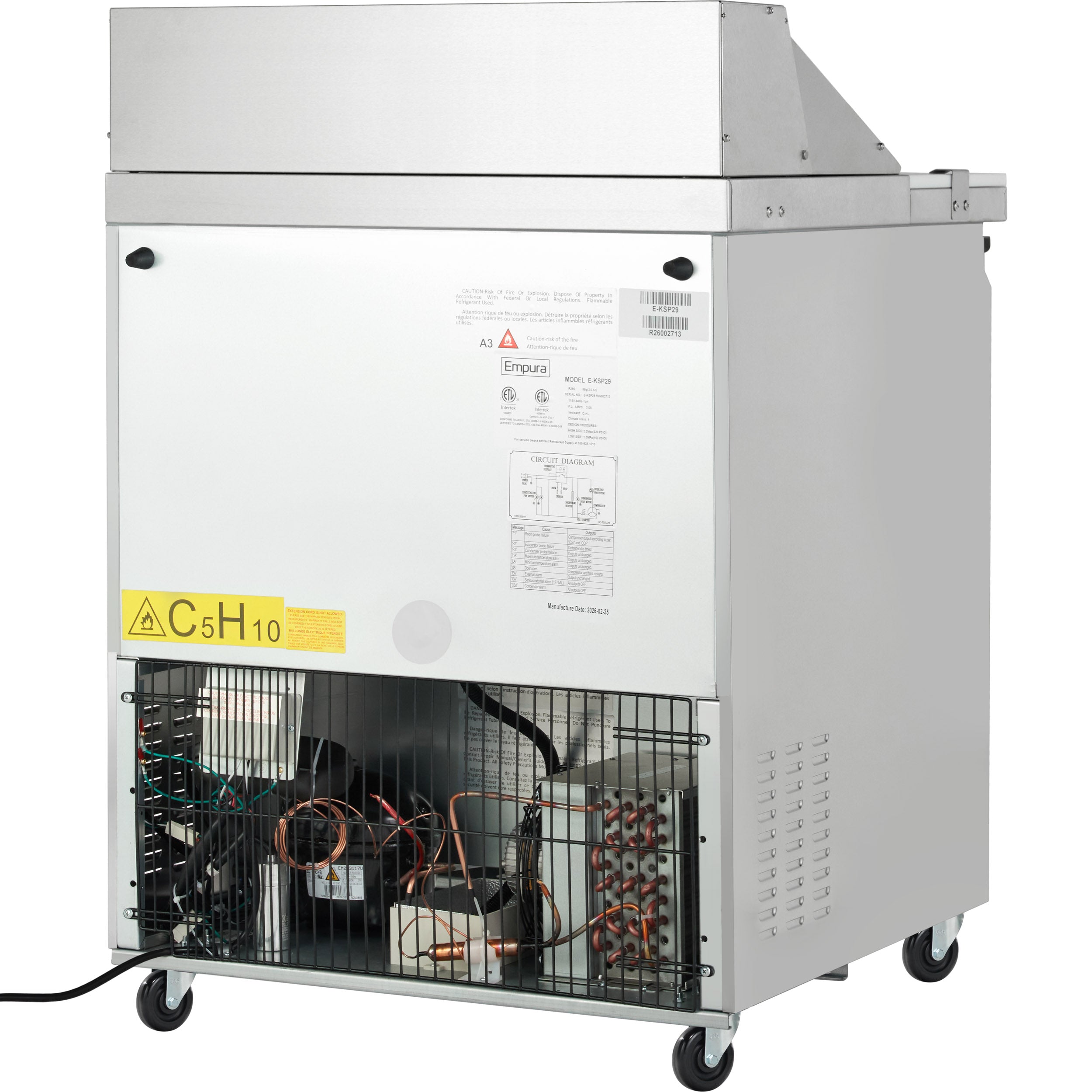 29" 1 Door Commercial Refrigerated Sandwich and Salad Prep Table