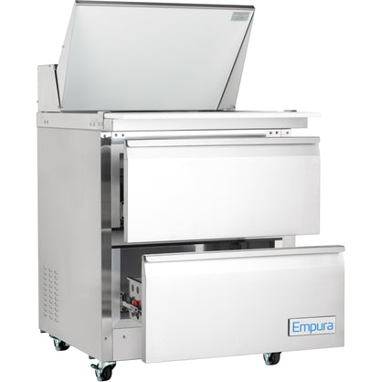 29" 2 Drawer Commercial Mega Top Refrigerated Sandwich and Salad Prep Table