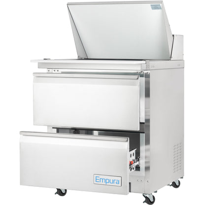 29" 2 Drawer Commercial Mega Top Refrigerated Sandwich and Salad Prep Table