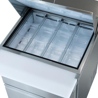 29" 2 Drawer Commercial Mega Top Refrigerated Sandwich and Salad Prep Table Refrigerated Counter, Mega Top Sandwich / Salad Unit Empura
