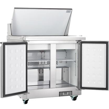 36" 2 Door Commercial Mega Top Refrigerated Sandwich and Salad Prep Table
