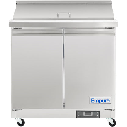 36" 2 Door Commercial Mega Top Refrigerated Sandwich and Salad Prep Table