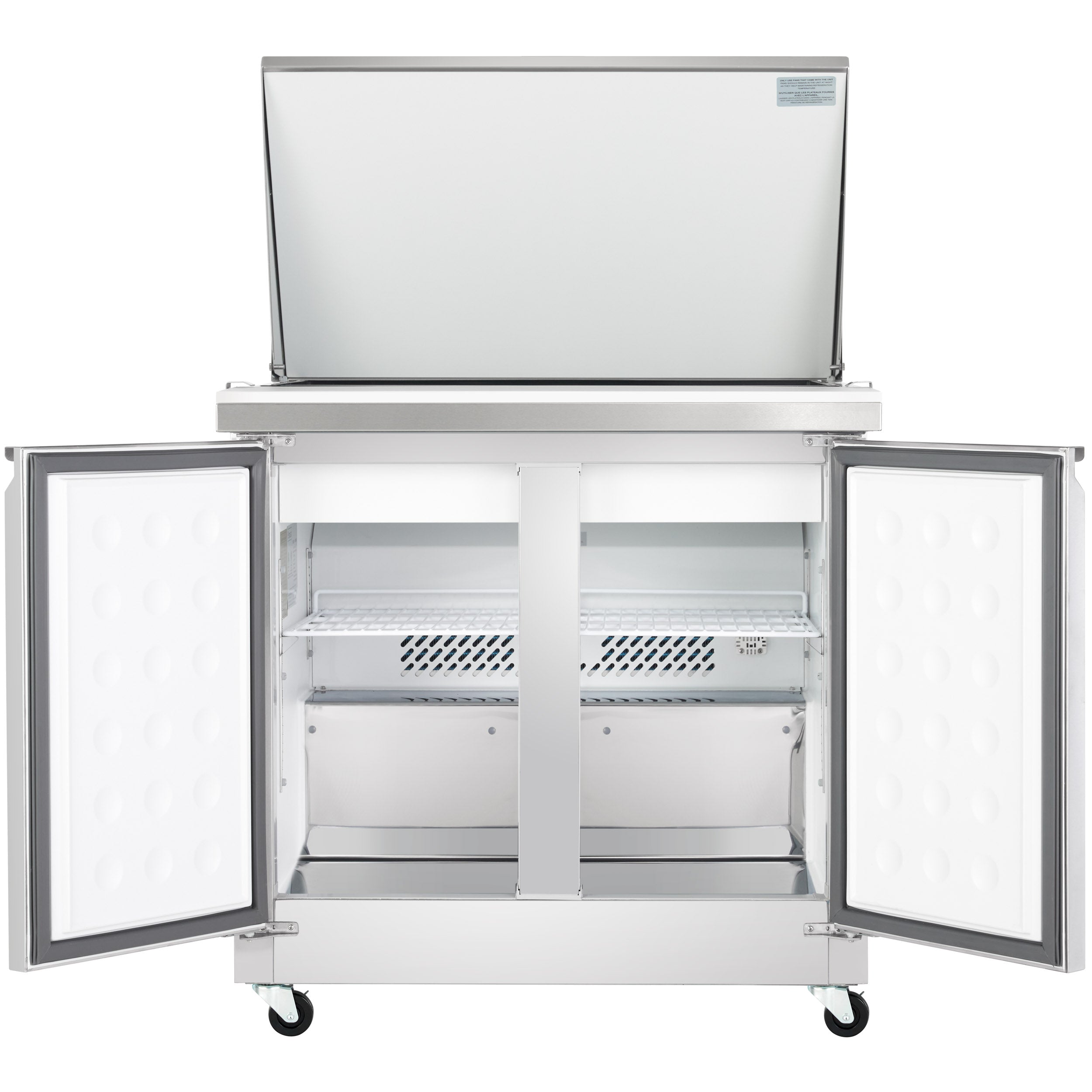 36" 2 Door Commercial Mega Top Refrigerated Sandwich and Salad Prep Table