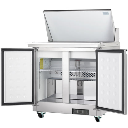36" 2 Door Commercial Mega Top Refrigerated Sandwich and Salad Prep Table