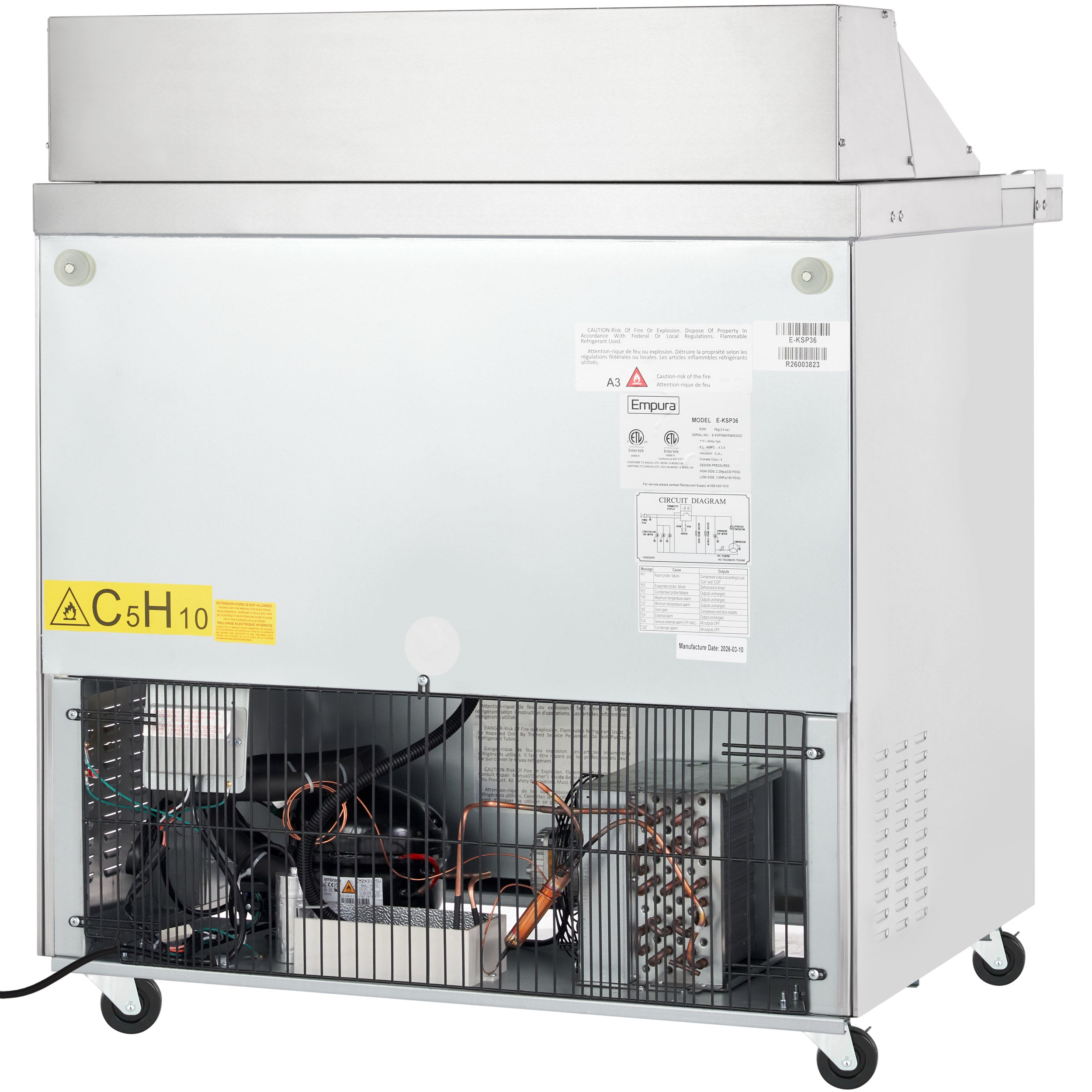 36" 2 Door Commercial Refrigerated Sandwich and Salad Prep Table