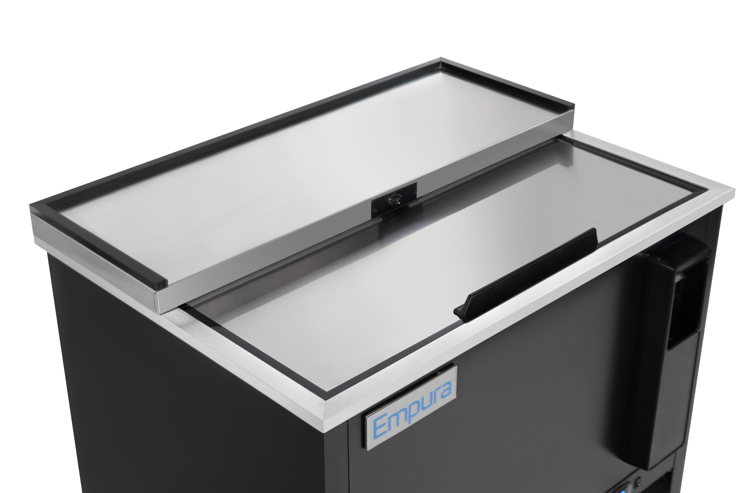 37" Powder Coated Black Stainless Steel Commercial Horizontal Bottle Cooler