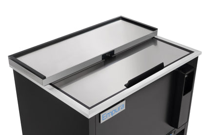 37" Powder Coated Black Stainless Steel Commercial Horizontal Bottle Cooler