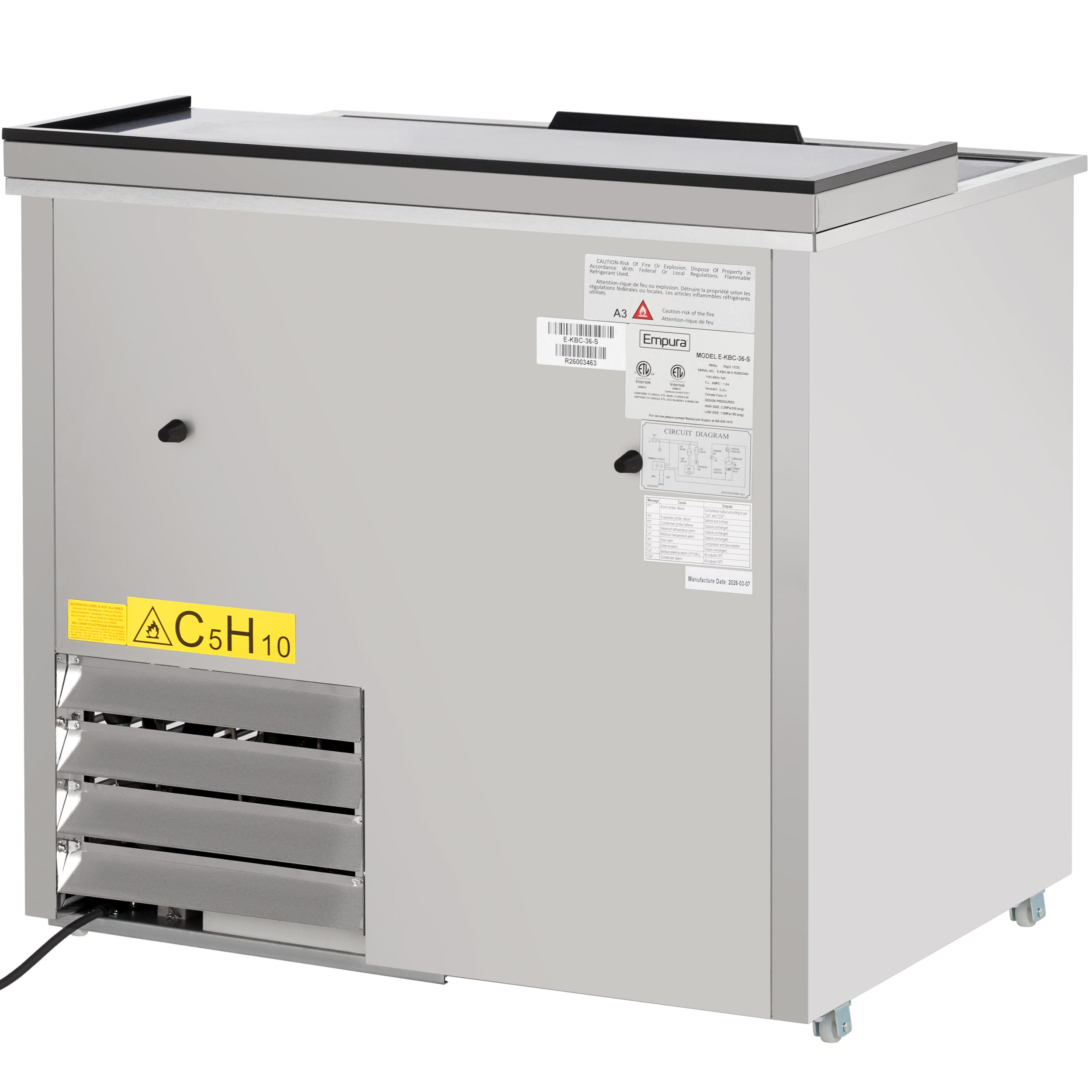 37" Stainless Steel Commercial Horizontal Bottle Cooler