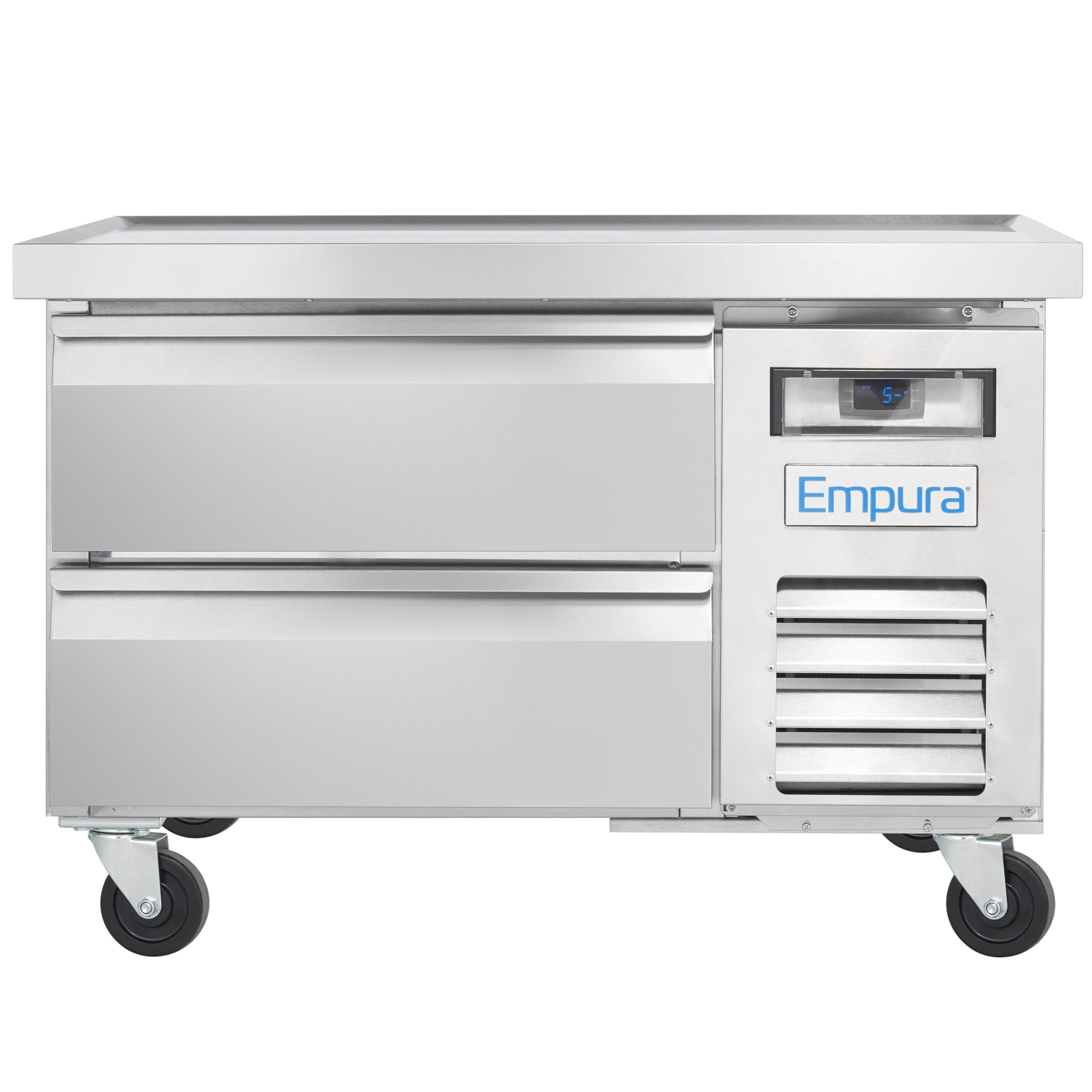 38" 2 Drawer Refrigerated Commercial Chef Base - 6" Depth Pan