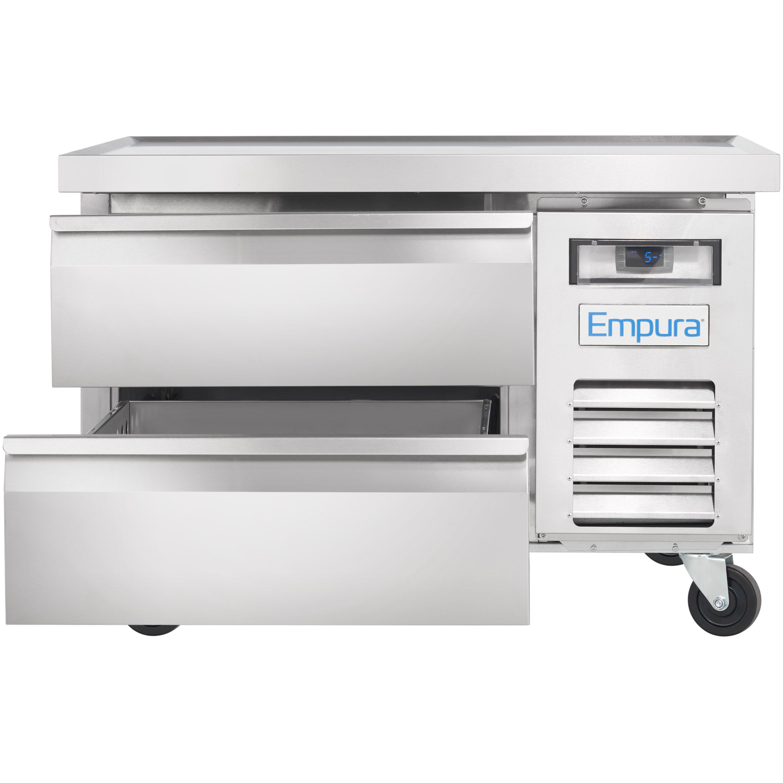 38" 2 Drawer Refrigerated Commercial Chef Base - 6" Depth Pan