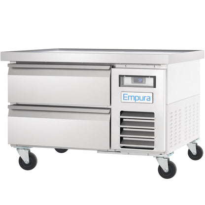 38" 2 Drawer Refrigerated Commercial Chef Base - 6" Depth Pan