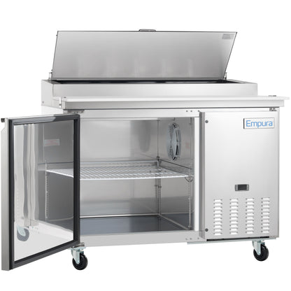 47" 1 Door Commercial Refrigerated Stainless Steel Pizza Prep Table