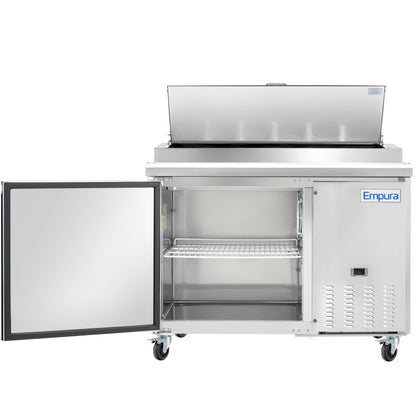 47" 1 Door Commercial Refrigerated Stainless Steel Pizza Prep Table
