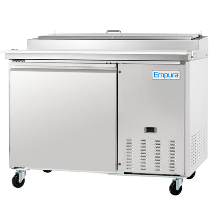 47" 1 Door Commercial Refrigerated Stainless Steel Pizza Prep Table