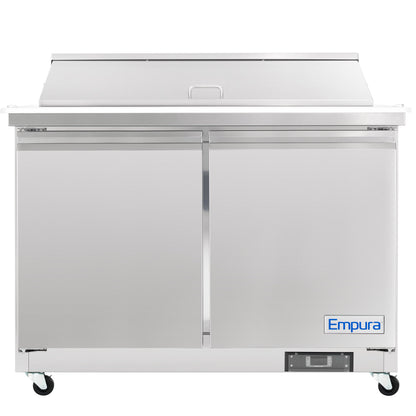 48" 2 Door Commercial Mega Top Refrigerated Sandwich and Salad Prep Table
