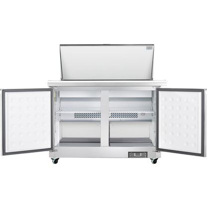48" 2 Door Commercial Mega Top Refrigerated Sandwich and Salad Prep Table