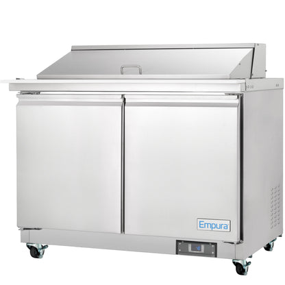 48" 2 Door Commercial Mega Top Refrigerated Sandwich and Salad Prep Table