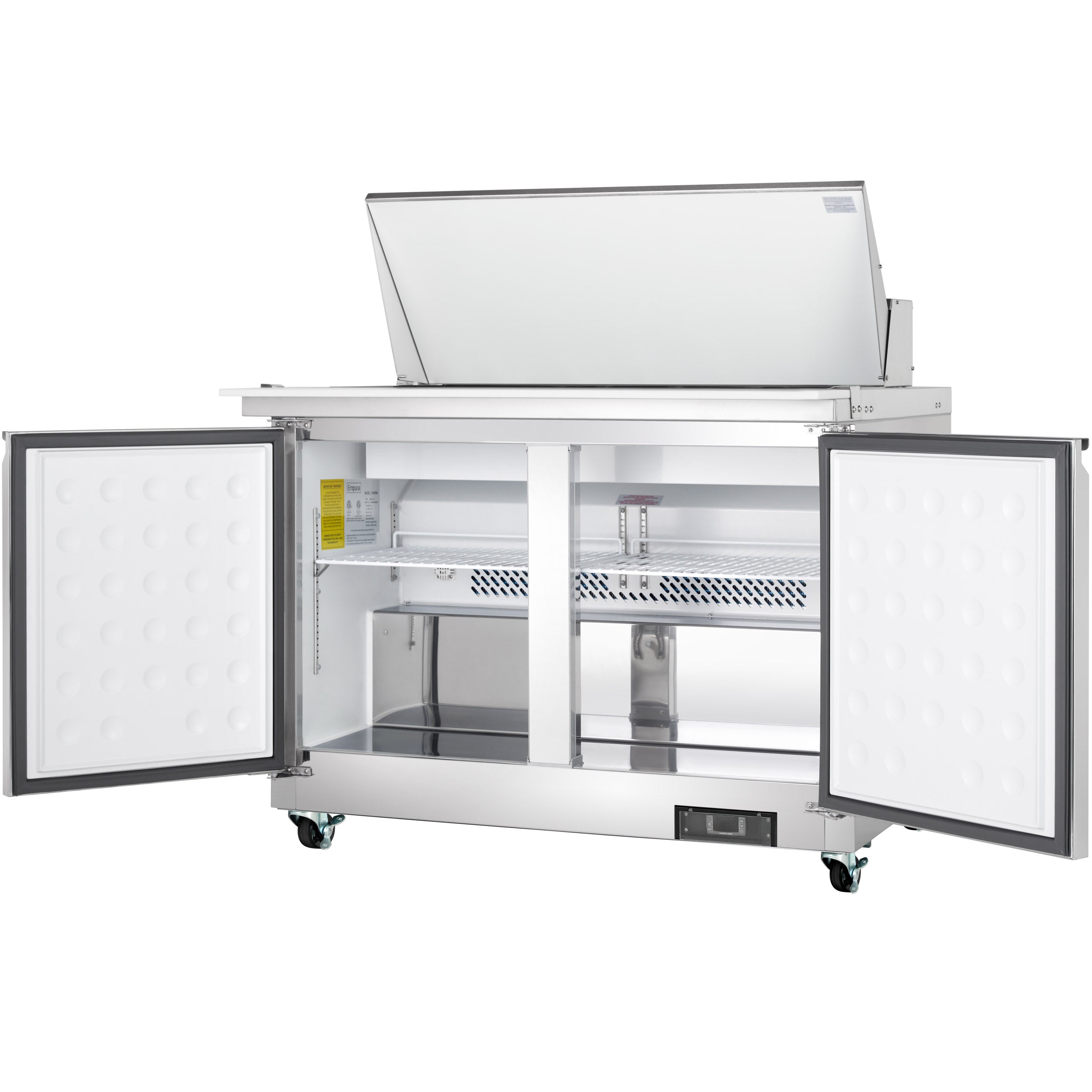 48" 2 Door Commercial Mega Top Refrigerated Sandwich and Salad Prep Table