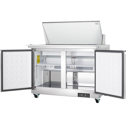 48" 2 Door Commercial Mega Top Refrigerated Sandwich and Salad Prep Table