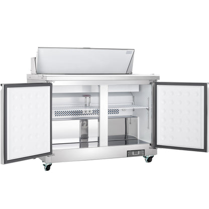 48" 2 Door Commercial Refrigerated Sandwich and Salad Prep Table