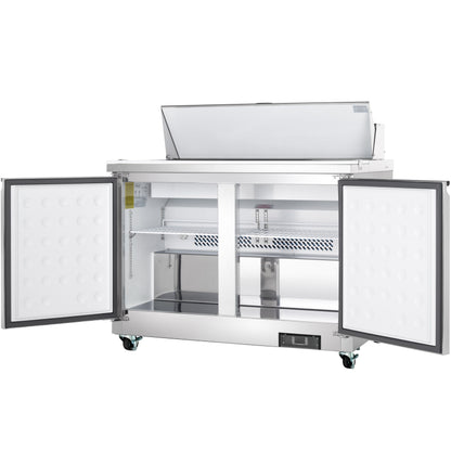 48" 2 Door Commercial Refrigerated Sandwich and Salad Prep Table